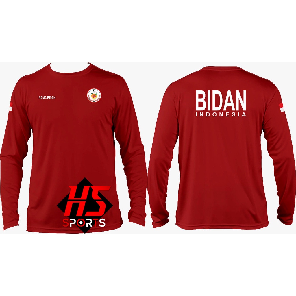 KAOS BIDAN INDONESIA - BAJU BIDAN INDONESIA LENGAN PANJANG- TSHIRT BIDAN INDONESIA IBI