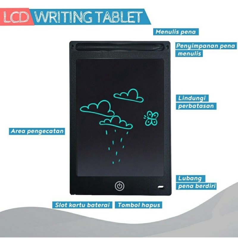 PAPAN TULIS LCD DRAWING LCD WRITING TABLET 8.5 INCH ALAT BELAJAR ANAK LCD ALAT TULIS BELAJAR ANAK TABLET MENGGAMBAR LCD ANAK BANJARMASIN