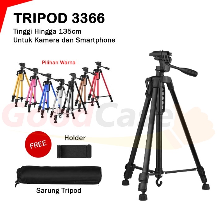 TRIPOD CAMERA 3366 YUNTENG ORIGINAL TRIPOD + HOLDER CAMERA DV SLR PORTABLE LIVE FULL LIGHT BRACKET/Free Holder U