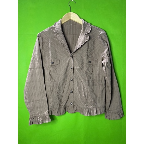 Preloved/Thrift Blouse Coklat / Outer coklat milo korean style