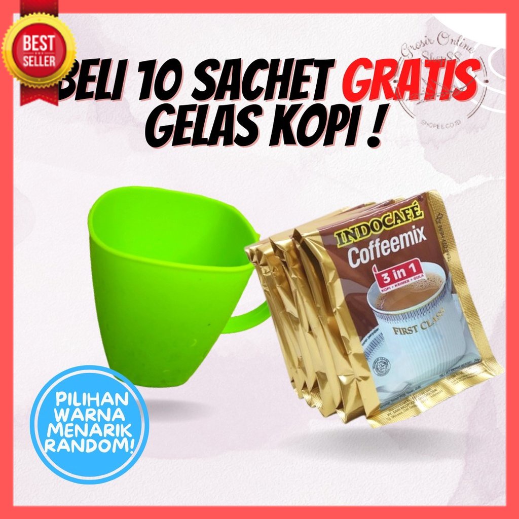 GOS - PROMO!!! BELI 10 SACHET KOPI INDOCAFE GRATIS 1 GELAS KOPI