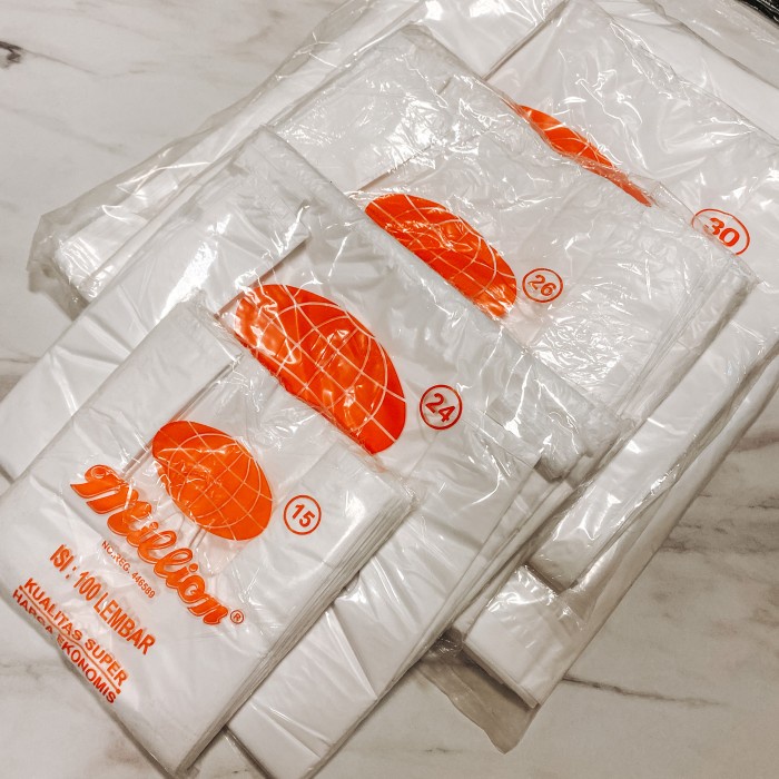 MILLION kantong plastik / kresek PUTIH isi 100pcs