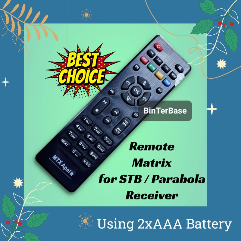 Jual Remote Remot Stb Receiver Parabola Matrix Apple Hd Dvb T Uhf Mtx Apel Ori Pabrik Shopee