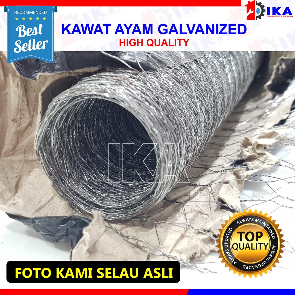 Kawat Ayam Galvanized / Chicken Wire Mesh 1/2&quot; Panjang 7,5 M Untuk Kandang Ternak Harga 1 Roll