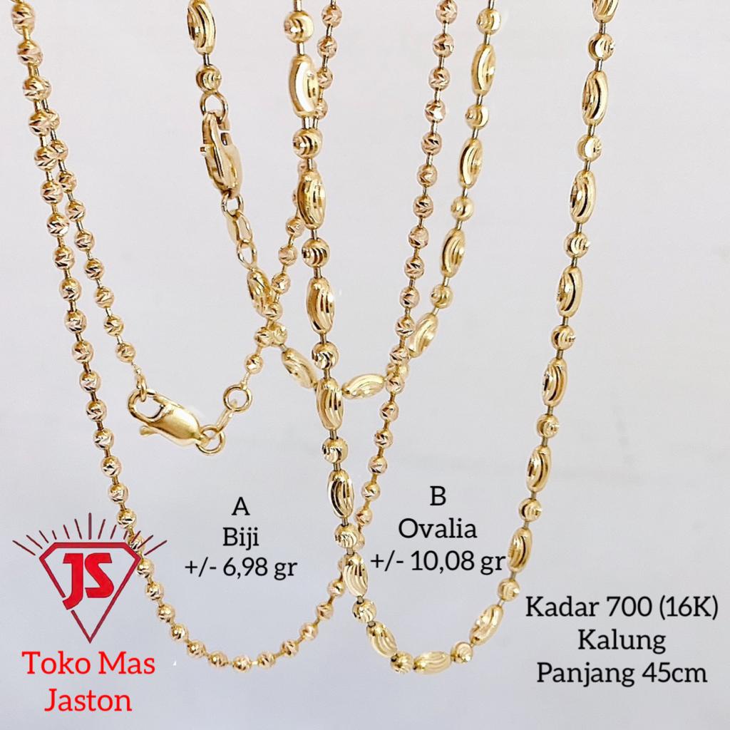 kalung new BIJI LADA & OVALIA ukir mengkilat kadar 700/16k