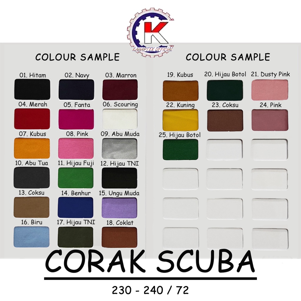 [KAHAPTEX] Bahan Kain Corak Scuba - Roll