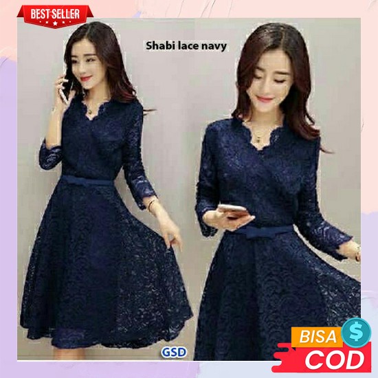 Baju Dress Party Wanita Remaja Korea Modern Trend Pesta Kondangan Keki Dress Scuba Lilac Imp Ld94 No