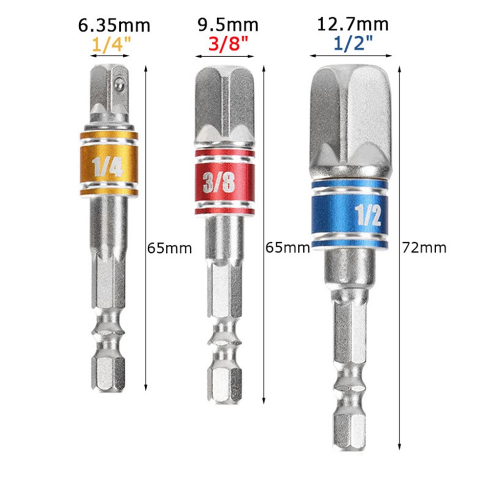 multicolour adapter kunci sok 3 pcs sambungan mata bor kunci sok konektor kunci sock shock socket adaptor
