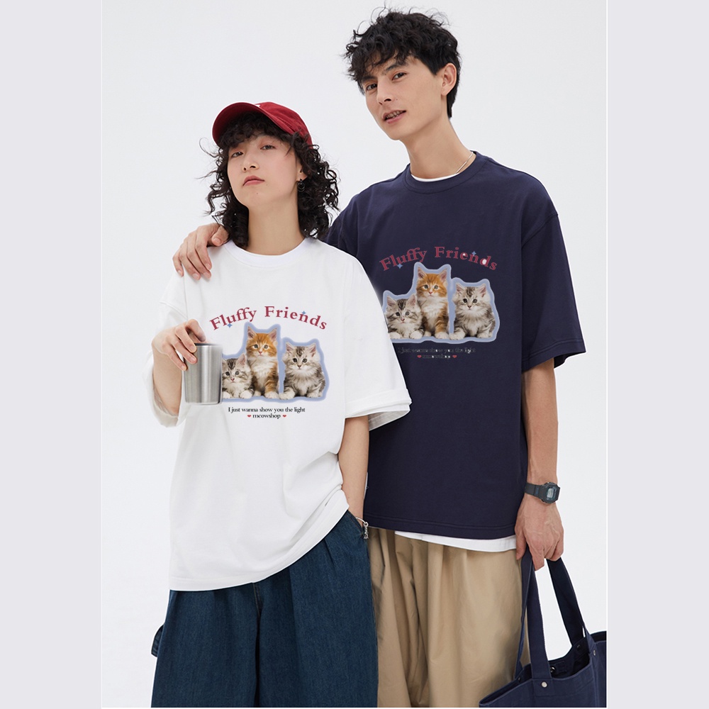 RDGF official shop /Seri kaos couple terbaru2023/Kaos pasangan/tiga anak kucing/kaos keren/