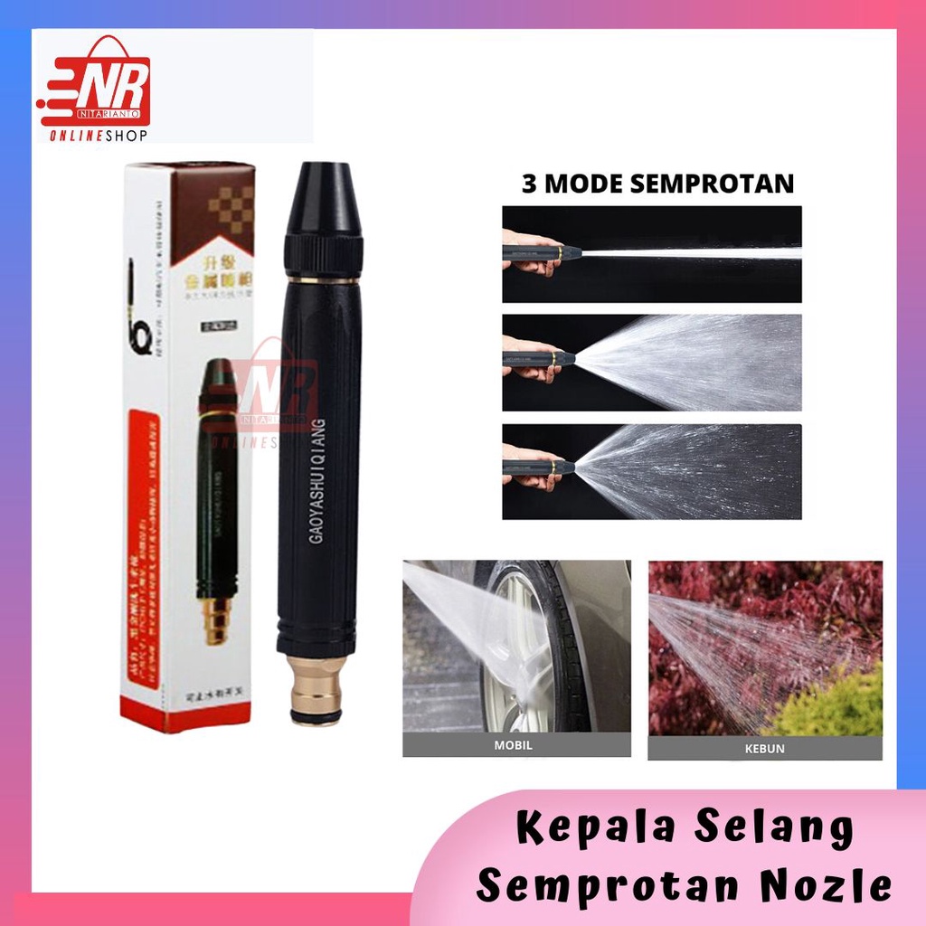 Kepala Selang Semprotan Nozle / Nozzle Sambungan Selang / Semprotan Air Cuci Motor Mobil Kebun / Alat Semprot Kuningan / Alat Semprot Air