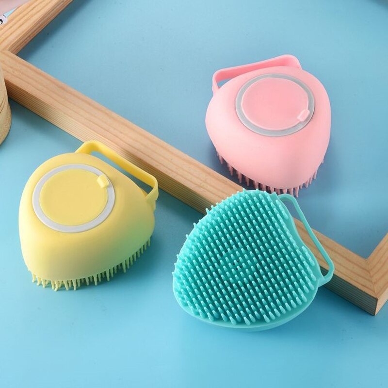 Sikat Mandi Badan Bath Brush Silicone with Soap Container Aihogard BBM985