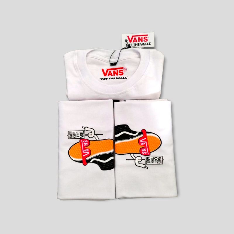 baju anak anak kaos anak vans sk8 skate white katun combed 24s super soft handfield.