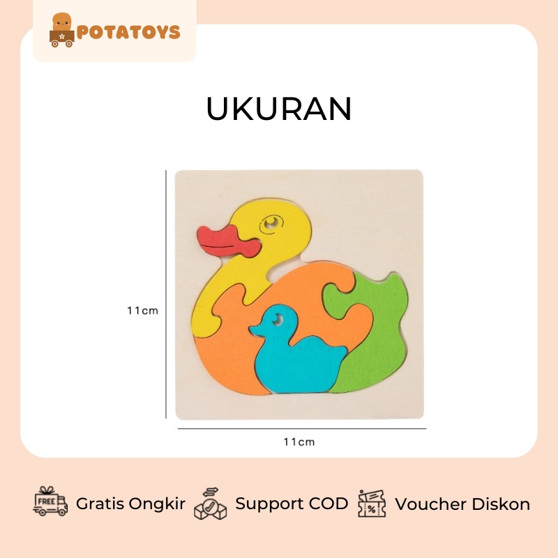 [ Potatoys ] Puzzle Kayu Mainan Edukasi Anak / Puzzle Kayu Edukasi Anak Murah / Mainan Edukasi