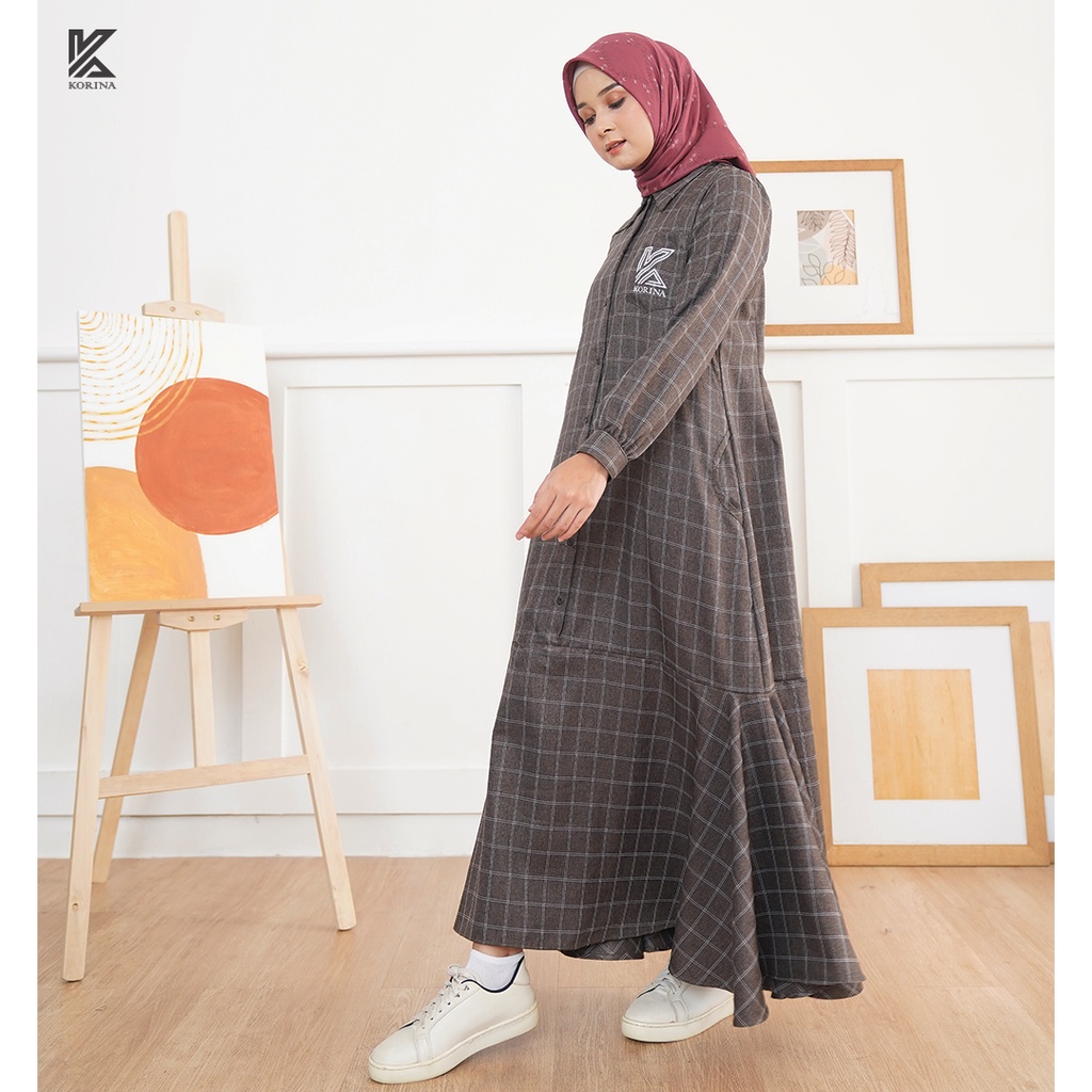 Korina_id - Square midi dress | midi dress | gamis wanita | dress muslim