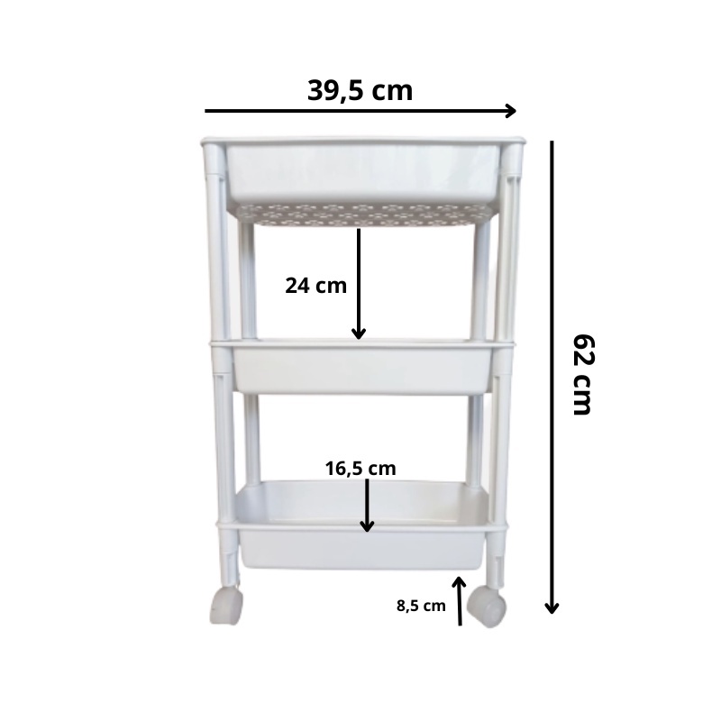 Rak Troli 3 Susun Roda Multifungsi Penyimpanan Portable Trolley Tingkat Plastik Mainan Serbaguna Minimalis Menarik