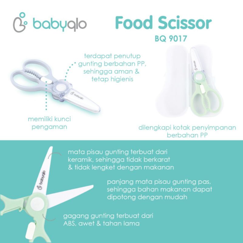 BABYQLO GUNTING MAKANAN BAYI/ Gunting Makanan Bayi / Gunting Makanan Anak / Gunting Makanan Keramik