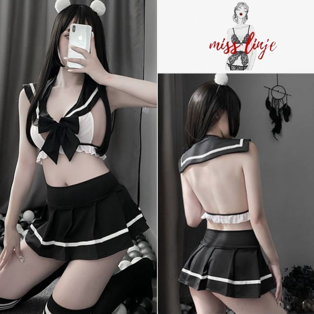 Lingerie Cosplay Kostum Anak Sekolah Murid Jepang Kawai Sexy Baju Dinas Istri Seragam Sekolah