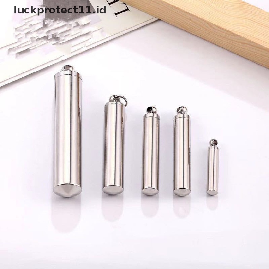 Kalung Liontin Botol Tabung Silinder Bahan Stainless Steel Untuk Kremasi