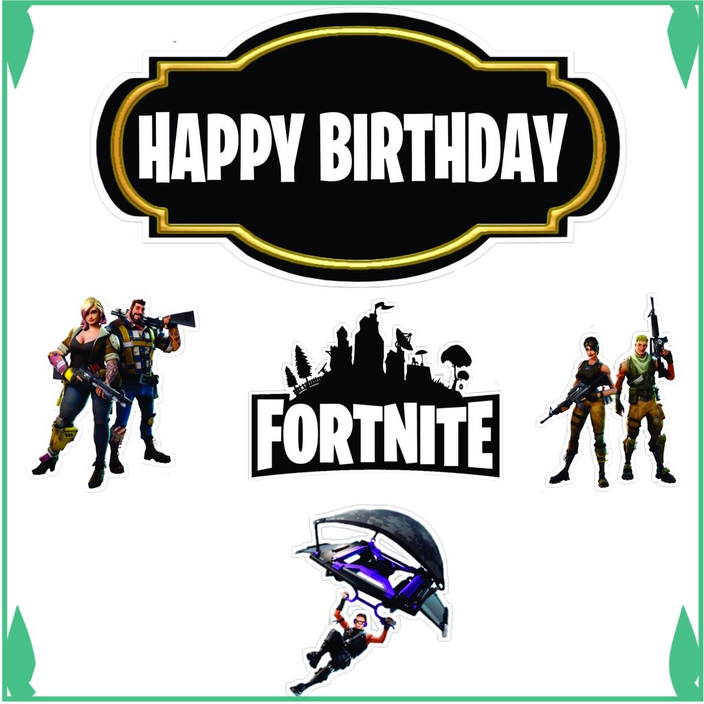 

TOPER KUE TOPPER CAKE ULANG TAHUN / HIASAN KUE FORTNITE FADHILSOUVENIR