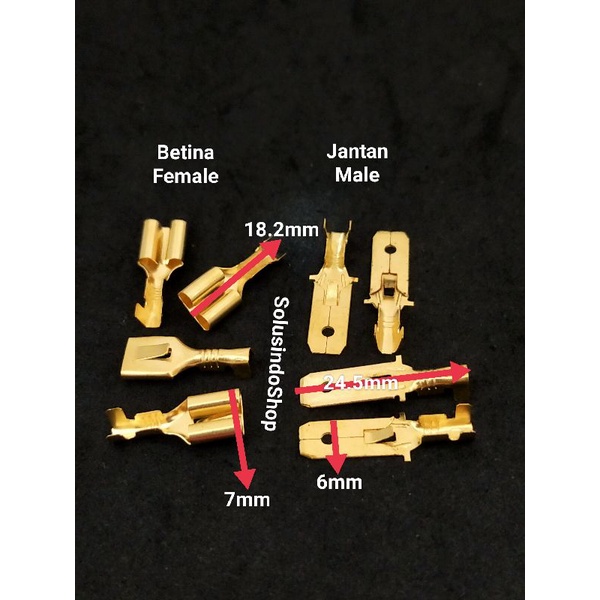 Skun Kabel Jantan Male Betina Female (Satuan) / Skun konektor Gepeng
