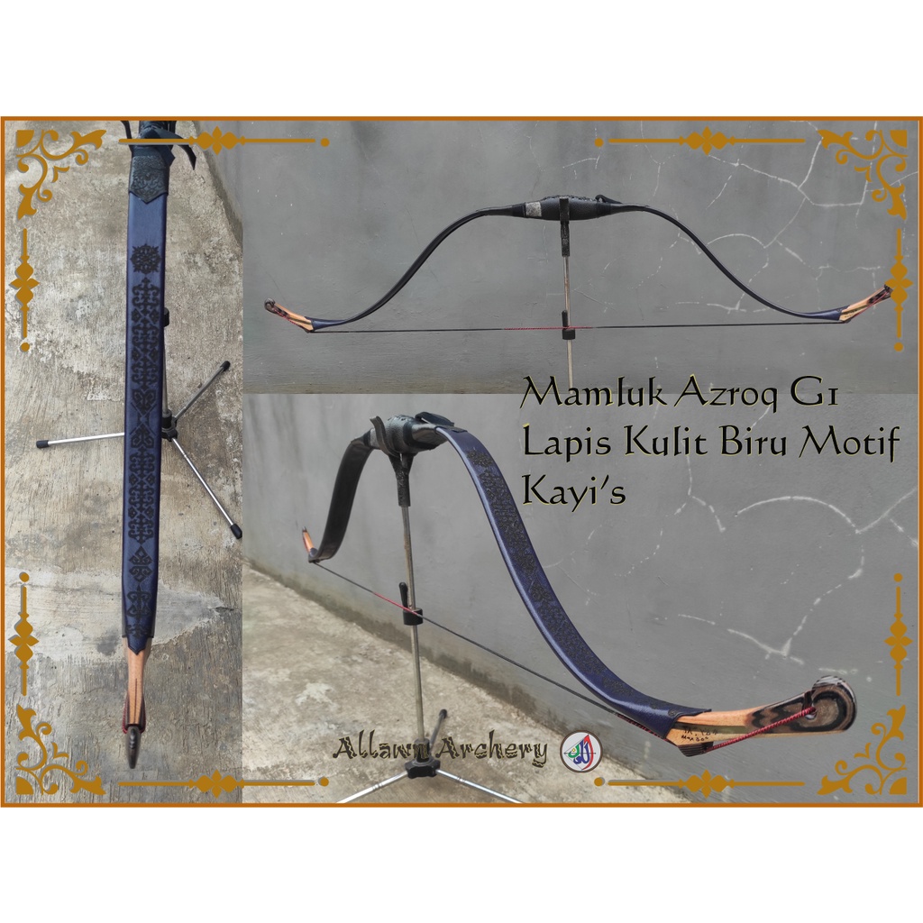 Busur Panah Horse Bow Mamluk Bending Azroq Lapis Kulit Bermotif