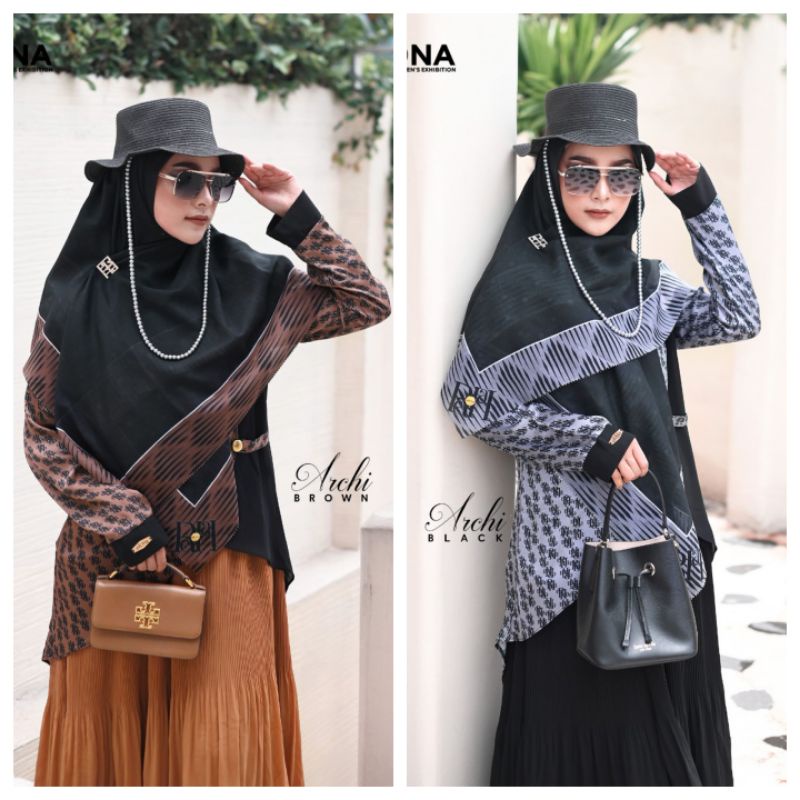 [ER.HA SYARI] GAMIS SYARI TERBARU / BLOUSE SET PRINTING " ARCHI - BURANO " by ER.HA SYARI