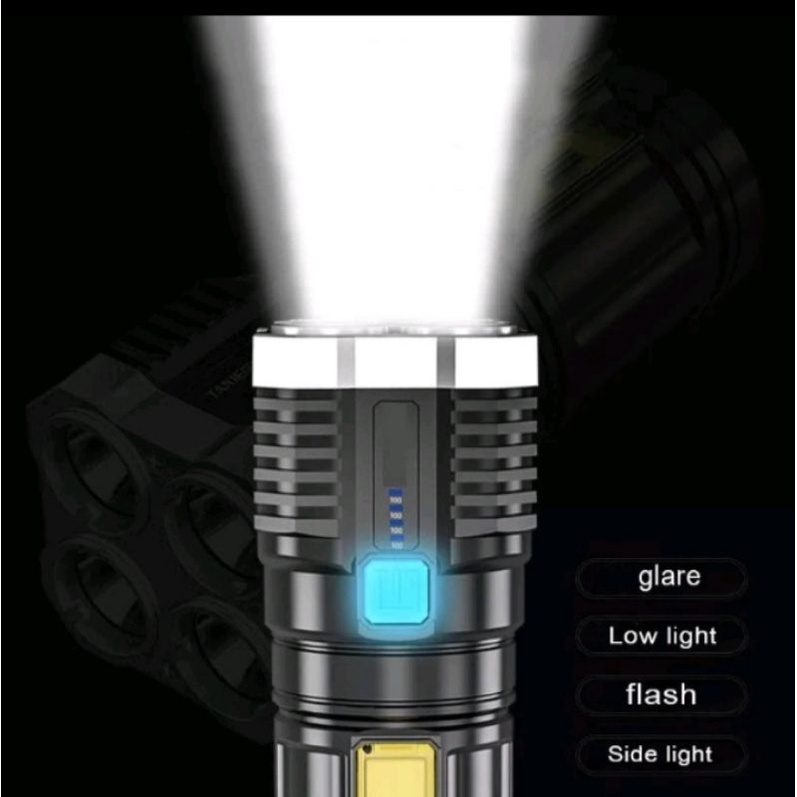 Senter Portable 4 LED +  Light Super Terang / Senter Penerangan