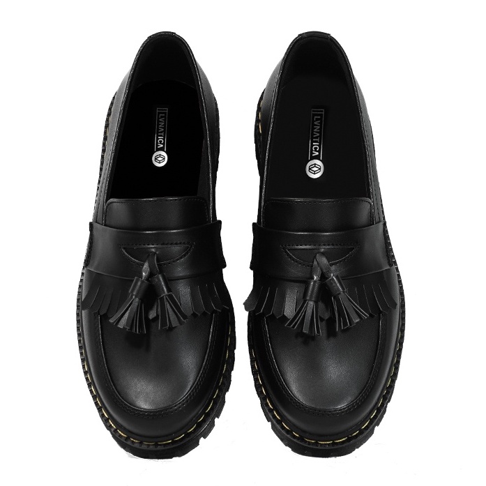 LUIZ BLACK GUM - Sepatu Loafers Pria Casual Kulit Formal Kerja Kantoran Loafer Pria Cowok Original