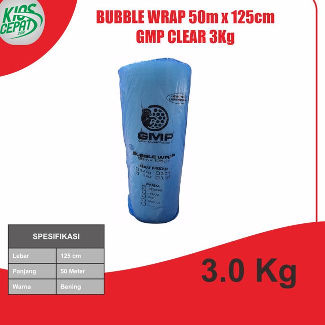 

Bubble Wrap 50m x 125cm Premium Quality - GMP 3.0, Clear