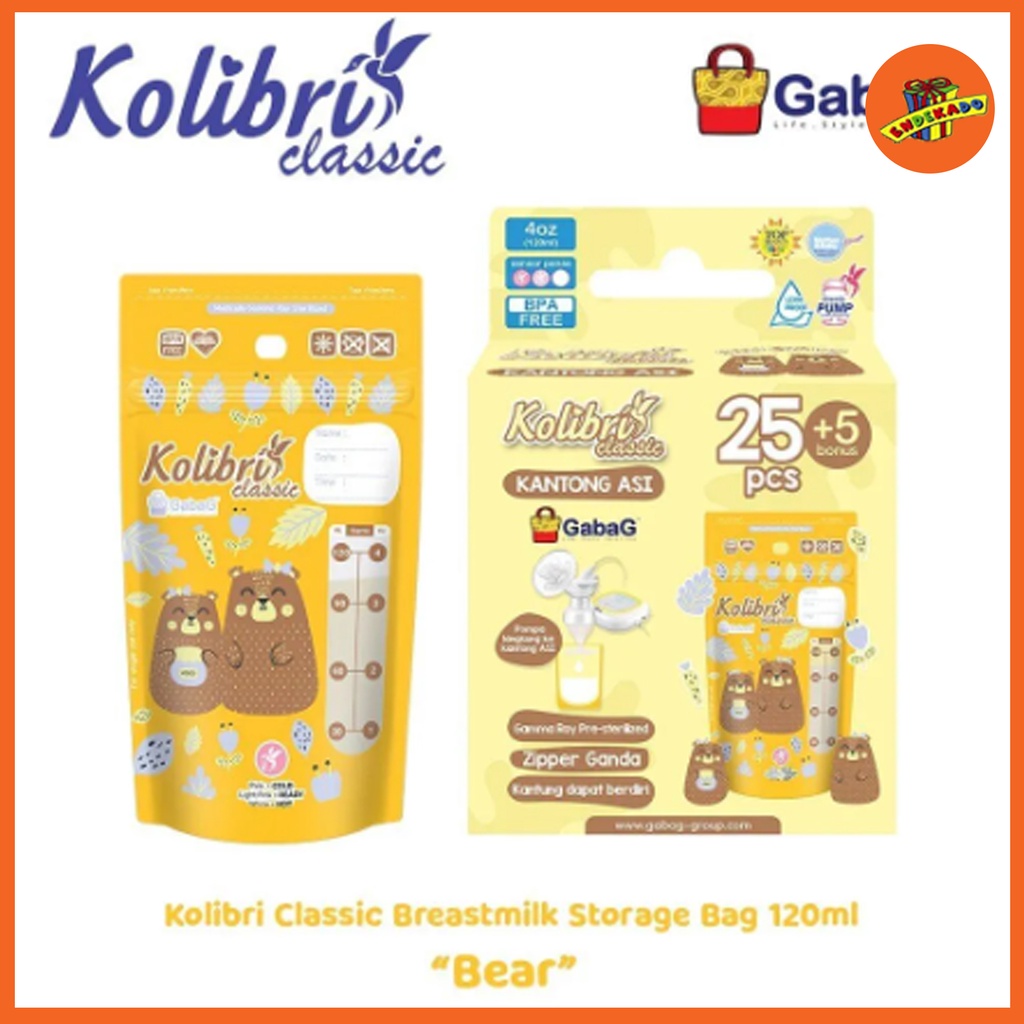 MAKASSAR! GABAG KANTONG ASI KOLIBRI CLASSIC 120ML BOY/GIRL 30pc