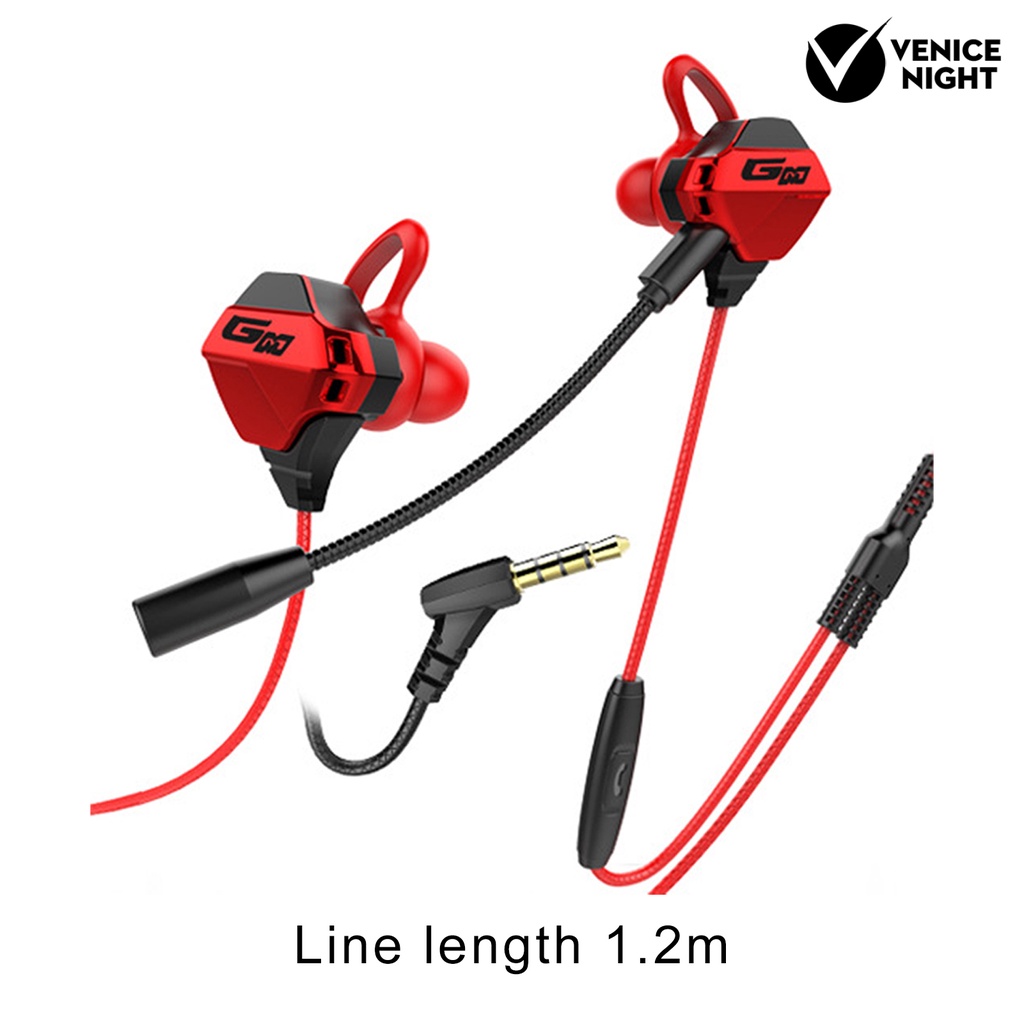 (VNEP) (Berkabel) Earphone Stereo Surround Music Game Call Fungsi Portable Wire Control Headset In-ear Gaming Earphone Produk Elektronik