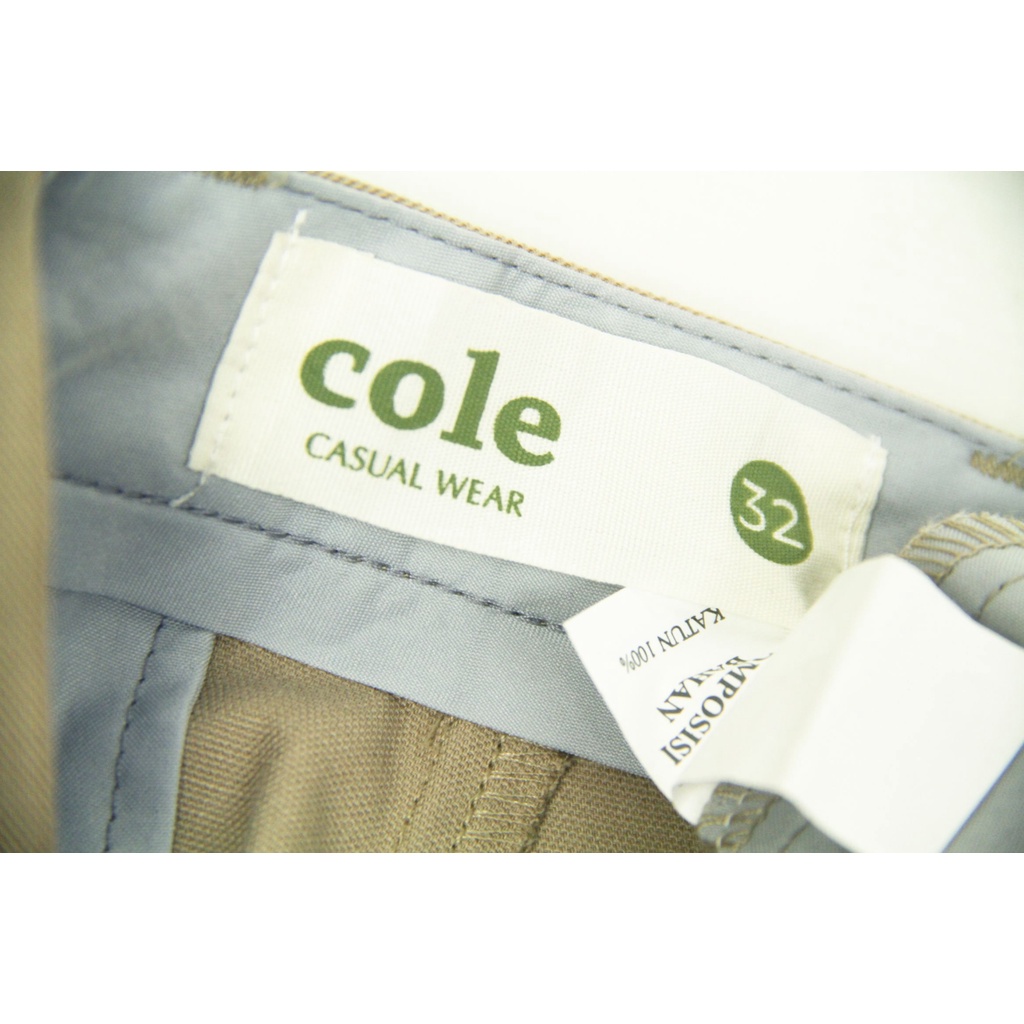 Celana Chino Panjang Pria COLE Soft Khaki Slimfit Bahan Non Stretch - Khaky (Q)  | Bahan 100% Katun | 100% Original Brand