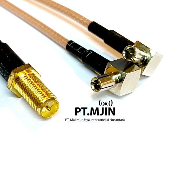 Kabel Jumper Pigtail RP SMA female ke Dual TS9 panjang 30cm