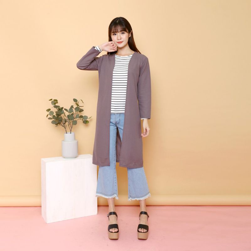 Long Cardi Tanpa Saku | Long Cardi Wanita Terbaru