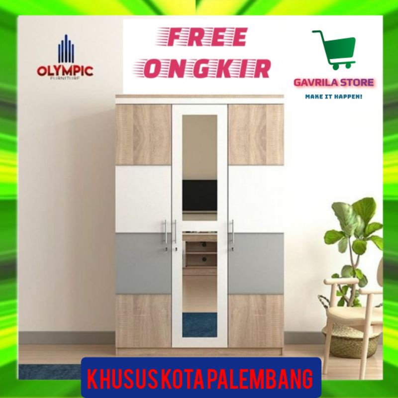 LEMARI PAKAIAN BAJU OLYMPIC OLIMPIC NAVARO 2 PINTU 3 PINTU