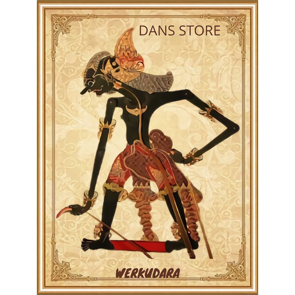 Jual Poster Wayang Kulit Werkudara Hiasan Dinding Sebagai Pajangan Atau