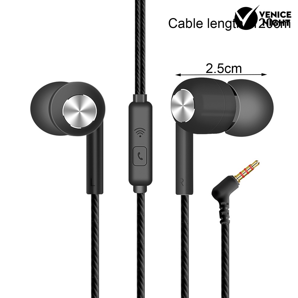 (VNEP) (Berkabel) S32 Universal 3.5mm L berbentuk Plug Earphone untuk Telepon