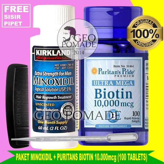 PAKET Minoxidil + Biotin 10.000mcg 100 softgel
