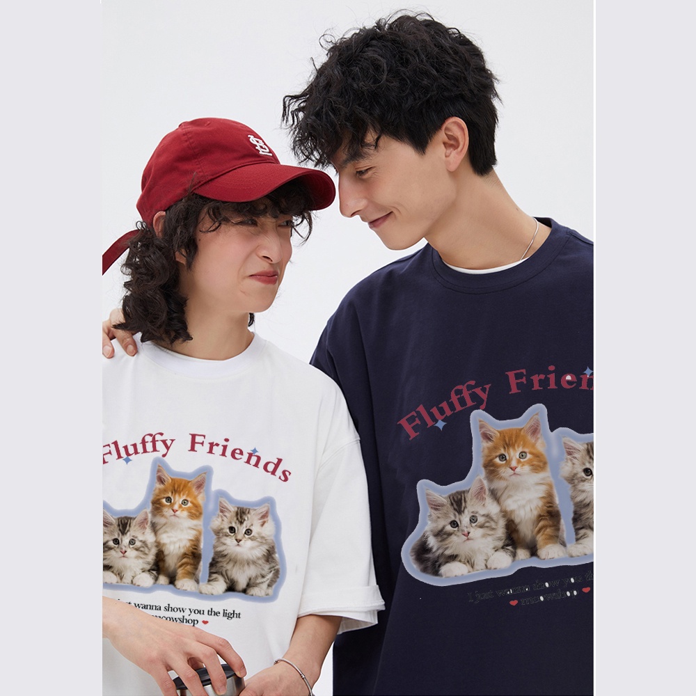 RDGF official shop /Seri kaos couple terbaru2023/Kaos pasangan/tiga anak kucing/kaos keren/