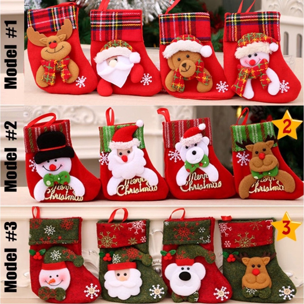 Kaos Kaki Natal Chtistmas Socks Xmas Sock Hiasan Dekorasi Rumah Pohon Natal Kantong Souvenir