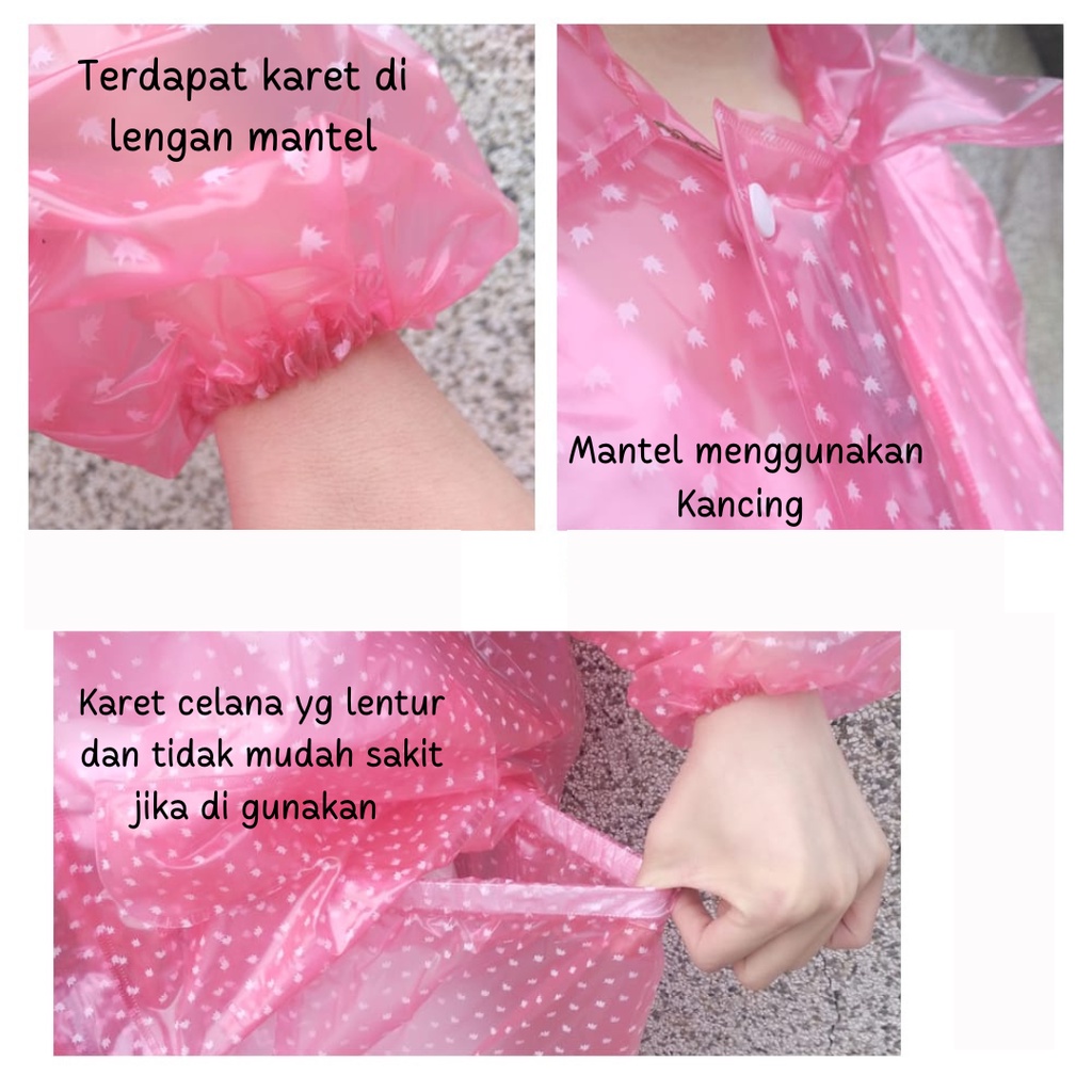 NEW!! Jas Hujan Polkadot / Jas Hujan Pria Wanita / Jas Hujan Poncho / Mantel Setelan
