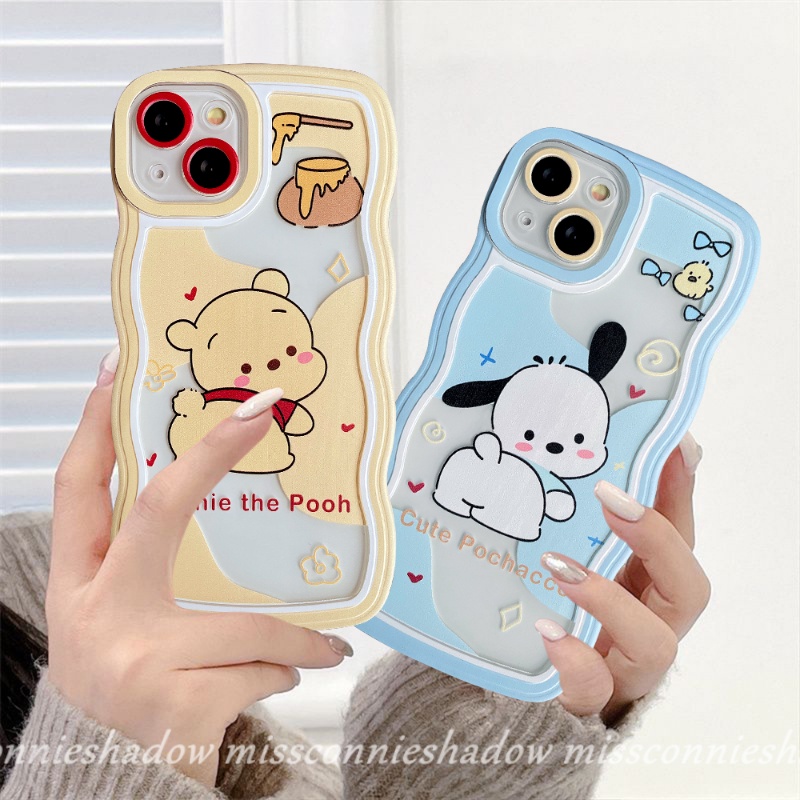 Realme 10 C35 C33 C30 9Pro+ 8I 9 7I C25Y C12 C21Y C11 C25 C25s C15 8 7 5 C3 6i 5i 5s C20A C20 Couple Case Cartoon Winnie The Pooh Cute Pochacco Shockproof Wavy Edge Soft TPU Cover