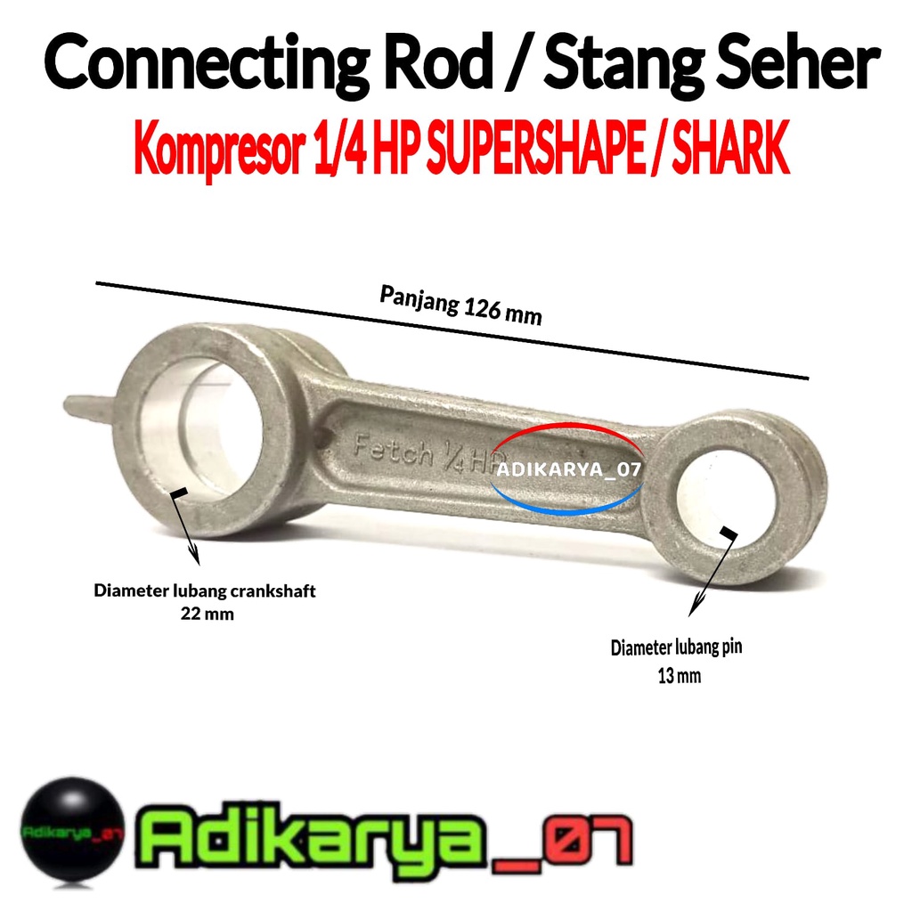 Stang seher kompresor conrod stang seher kompresor SHARK SUPER SHAPE 1/4hp