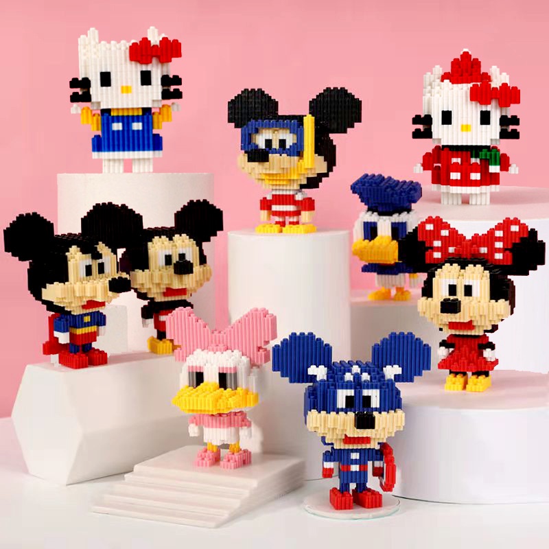 Nano Block Mickey Mouse Series Building Block Mini Mainan Edukasi anak Mickey Minnie Set hadiah dan pajangan