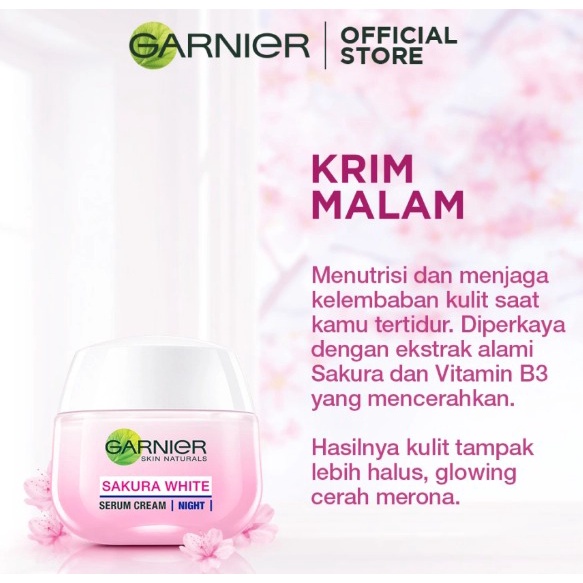 garnier cream serum sakura glow paket serum garnier serum &amp; cream (serum 30ml &amp; cream 50ml)