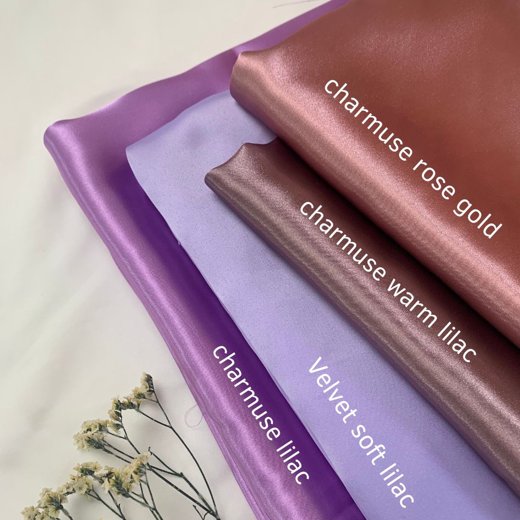 ½ Meter Kain Satin Silk Charmuse Premium // Maxmara Lux // Sateen Sutra Kilap PREMIUM