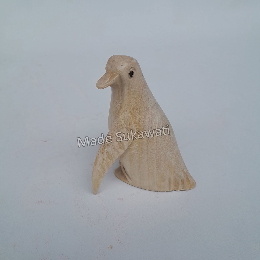 Kerajinan patung kayu Pinguin Penguin mini handmade ukiran bali