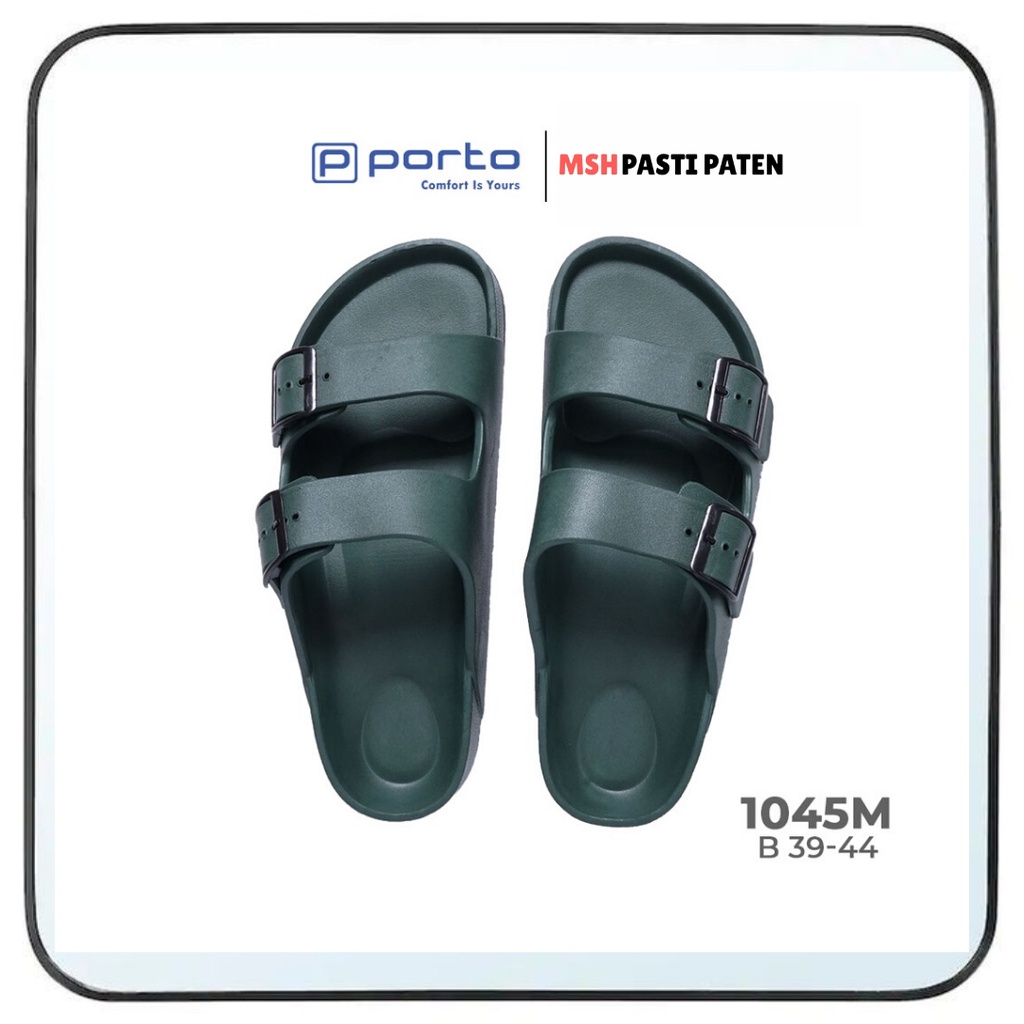 Porto 1045M Sandal Slop kasual Bahan Karet Pri a Terbaru Size 39-44 Anti Slip