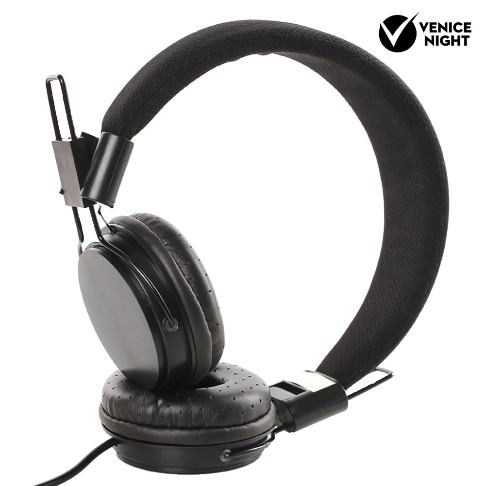 (VNEP) (Berkabel) Headset Stereo Headphone Over-Ear Lipat Merenggang Universal 3,5mm