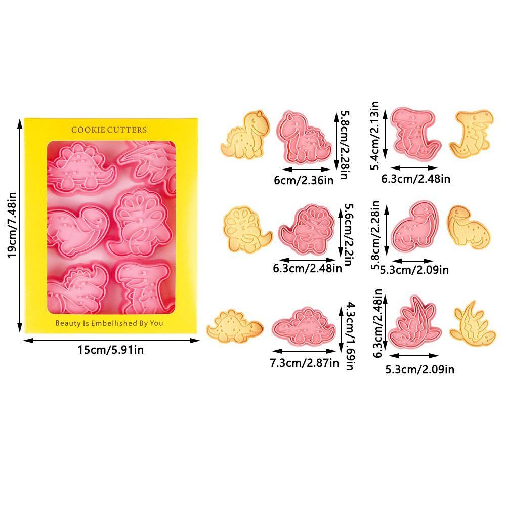 Preva 6pcs/set Cetakan Biskuit Makanan Fondant Pastry Dekorasi Plunger Baking Mould